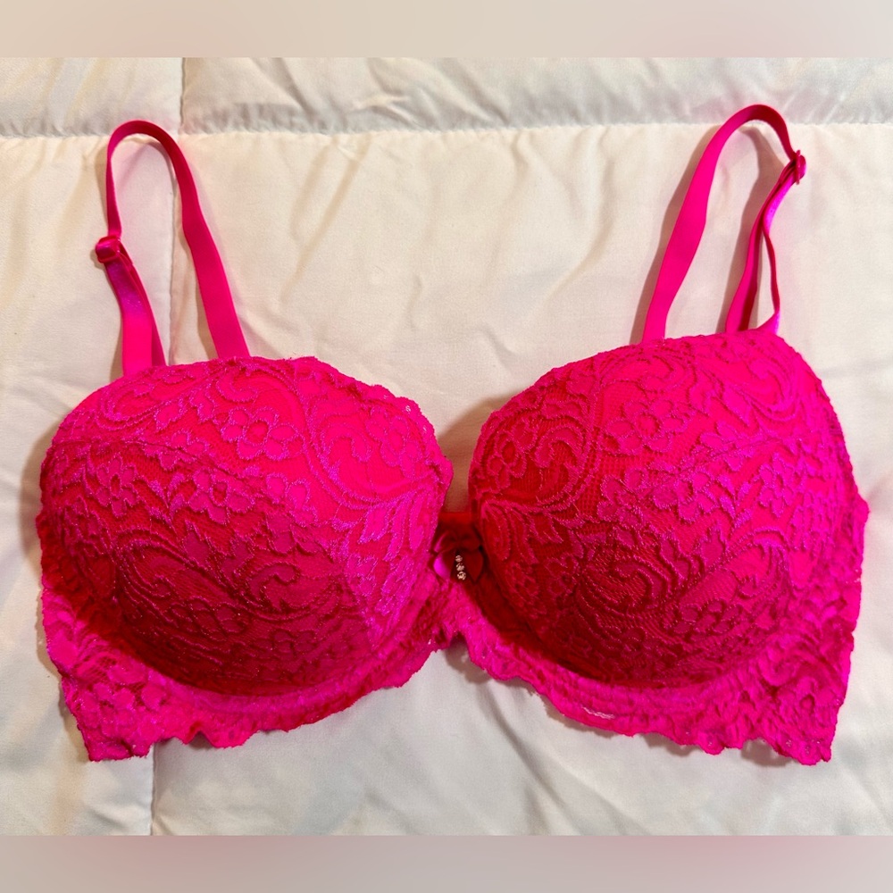 Smart & Sexy Pink Lace Bra with Underwire Support